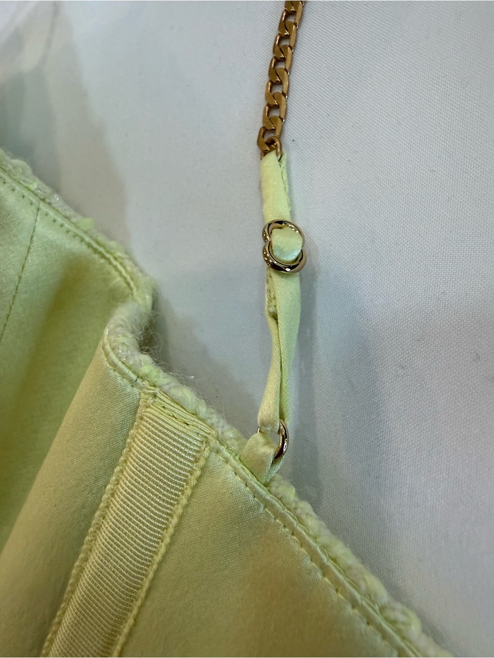 ALEXANDER WANG Tweed Chain Strap Bra Bustier Top - Highlighter - NWT - Size 2 - Picture 12 of 16